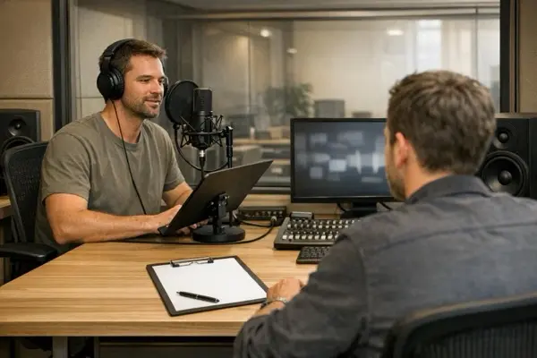 Create a clear voice-over brief for quick recording